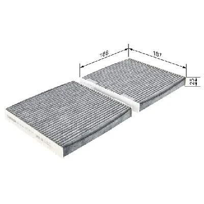Filter, vazduh unutrašnjeg prostora BOSCH 1 987 432 542 IC-D168C5