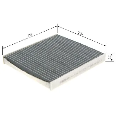 Filter, vazduh unutrašnjeg prostora BOSCH 1 987 432 543 IC-DA9D06