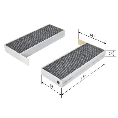 Filter, vazduh unutrašnjeg prostora BOSCH 1 987 435 525 IC-DA9D00