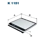 Filter, vazduh unutrašnjeg prostora FILTRON K 1151 IC-A69E14