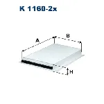 Filter, vazduh unutrašnjeg prostora FILTRON K 1160-2X IC-A36340