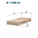 Filter, vazduh unutrašnjeg prostora FILTRON K 1198-2X IC-A0DBFC
