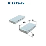 Filter, vazduh unutrašnjeg prostora FILTRON K 1279-2X IC-BB1F2F