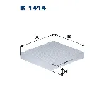 Filter, vazduh unutrašnjeg prostora FILTRON K 1414 IC-F6F30D