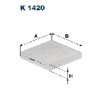Filter, vazduh unutrašnjeg prostora FILTRON K 1420 IC-F7984A