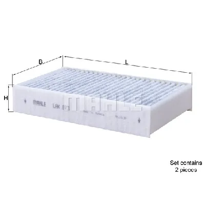 Filter, vazduh unutrašnjeg prostora KNECHT LAK873/S IC-G0QD2C