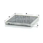 Filter, vazduh unutrašnjeg prostora MANN FILTER CUK 1828 IC-D0679F