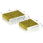 Filter, vazduh unutrašnjeg prostora MANN FILTER FP 21 000-2 IC-D6E066