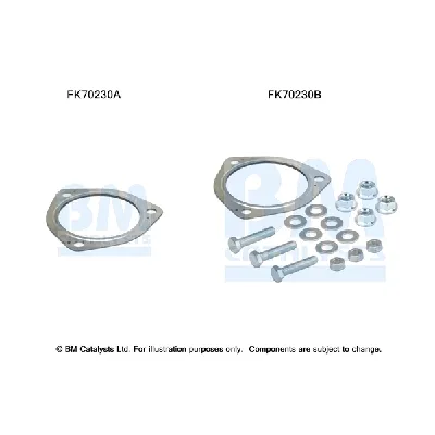 Garnitura za montažu, izduvna cijev BM CATALYSTS FK70230A IC-G0SASV