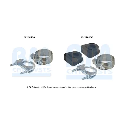 Garnitura za montažu, izduvni sistem BM CATALYSTS FK11016A IC-F52168