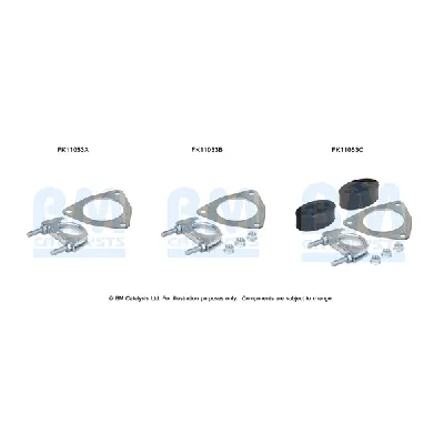 Garnitura za montažu, izduvni sistem BM CATALYSTS FK11053B IC-F52163