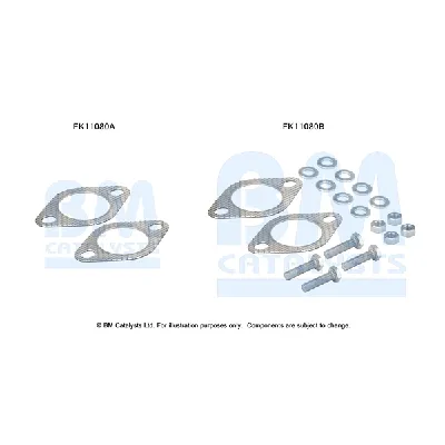 Garnitura za montažu, izduvni sistem BM CATALYSTS FK11080B IC-F521AC
