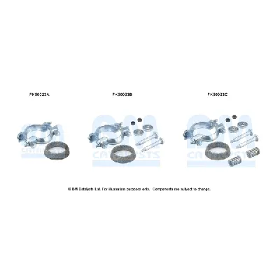 Garnitura za montažu, izduvni sistem BM CATALYSTS FK50023B IC-F6AE2C