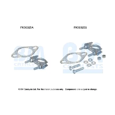 Garnitura za montažu, izduvni sistem BM CATALYSTS FK50025B IC-F6AE2D