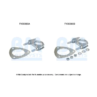 Garnitura za montažu, izduvni sistem BM CATALYSTS FK50080B IC-F6AE3C