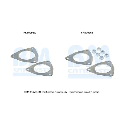 Garnitura za montažu, izduvni sistem BM CATALYSTS FK50096B IC-F6AE44