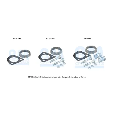 Garnitura za montažu, izduvni sistem BM CATALYSTS FK50186B IC-F6AE7B