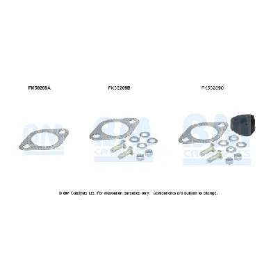 Garnitura za montažu, izduvni sistem BM CATALYSTS FK50269B IC-F6AE9F