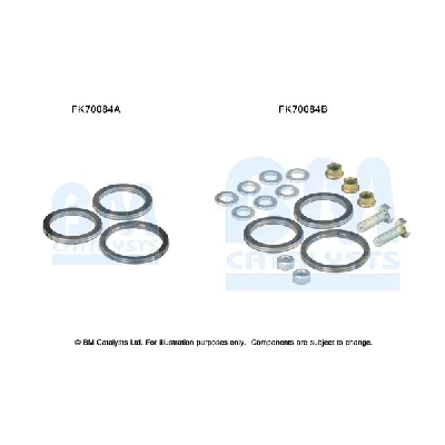 Garnitura za montažu, izduvni sistem BM CATALYSTS FK70084B IC-F6AF24