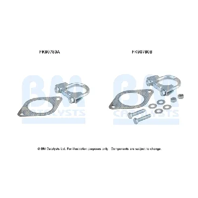 Garnitura za montažu, izduvni sistem BM CATALYSTS FK90780B IC-F5212D