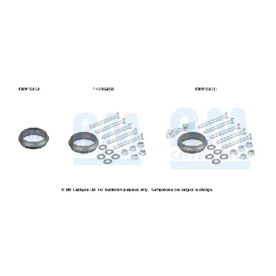 Garnitura za montažu, izduvni sistem BM CATALYSTS FK91645B IC-F5219C