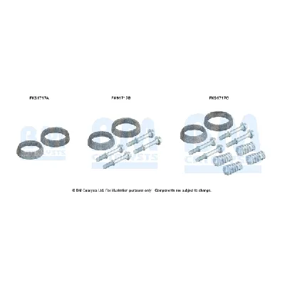 Garnitura za montažu, izduvni sistem BM CATALYSTS FK91717B IC-F52145