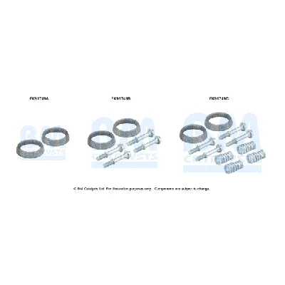 Garnitura za montažu, izduvni sistem BM CATALYSTS FK91749B IC-F521A6