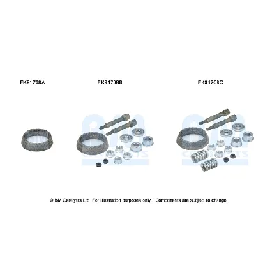 Garnitura za montažu, izduvni sistem BM CATALYSTS FK91768B IC-F521A7