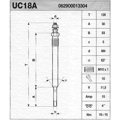 Grejač za paljenje MAGNETI MARELLI 062900013304 IC-AAA1AD