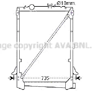 Hladnjak, hlađenje motora AVA COOLING DF2030 AVA IC-F8BF3F