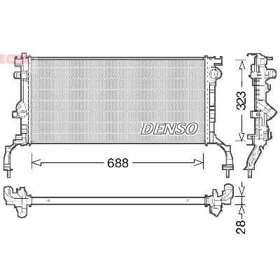 Hladnjak, hlađenje motora DENSO DRM23038 IC-E29F24