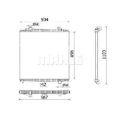 Hladnjak, hlađenje motora MAHLE CR 103 000P IC-G08FHW