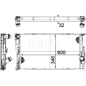 Hladnjak, hlađenje motora MAHLE CR 1084 000P IC-G08SX7