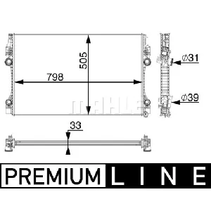 Hladnjak, hlađenje motora MAHLE CR 1163 000P IC-G08FKU