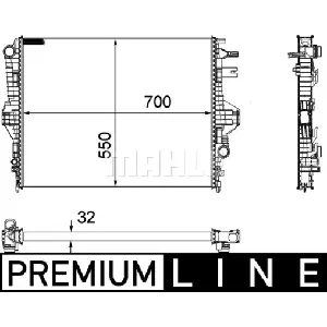 Hladnjak, hlađenje motora MAHLE CR 1184 000P IC-G08FL0