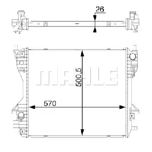 Hladnjak, hlađenje motora MAHLE CR 1363 000S IC-G08T39