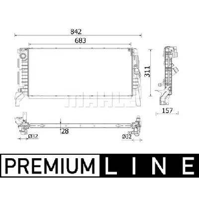 Hladnjak, hlađenje motora MAHLE CR 2201 000P IC-G08UPW
