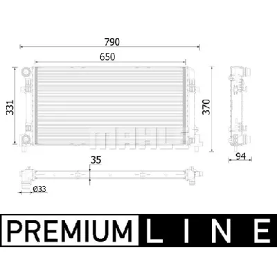 Hladnjak, hlađenje motora MAHLE CR 2222 000P IC-G08UQE