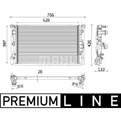 Hladnjak, hlađenje motora MAHLE CR 2223 000P IC-G08UQF