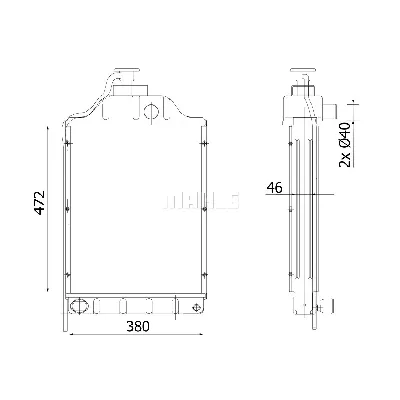 Hladnjak, hlađenje motora MAHLE CR 2304 000P IC-G08US9