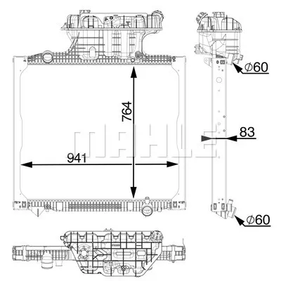 Hladnjak, hlađenje motora MAHLE CR 2336 000P IC-G0PEDO