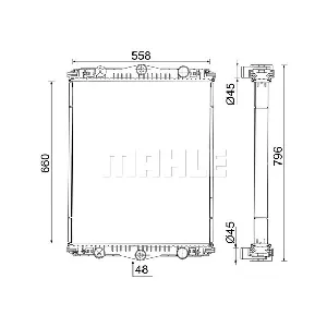 Hladnjak, hlađenje motora MAHLE CR 2583 001S IC-G0TOR4