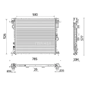 Hladnjak, hlađenje motora MAHLE CR 2599 000P IC-G0TORK