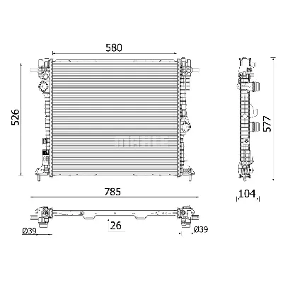 Hladnjak, hlađenje motora MAHLE CR 2599 000P IC-G0TORK