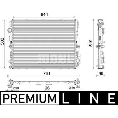 Hladnjak, hlađenje motora MAHLE CR 2604 000P IC-G0TORL