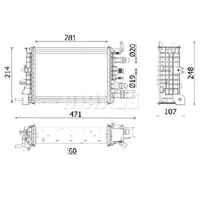Hladnjak, hlađenje motora MAHLE CR 2632 000P IC-G0XU0C