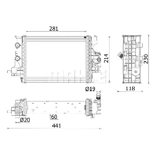 Hladnjak, hlađenje motora MAHLE CR 2634 000P IC-G0XU0E