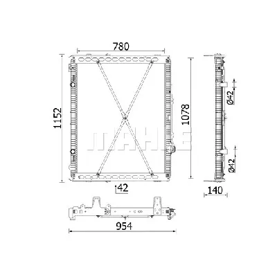 Hladnjak, hlađenje motora MAHLE CR 2639 000P IC-G0W39X