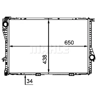 Hladnjak, hlađenje motora MAHLE CR 296 000P IC-G08FIA