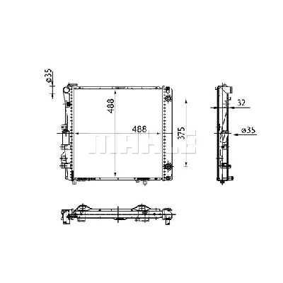Hladnjak, hlađenje motora MAHLE CR 339 000S IC-G08FID